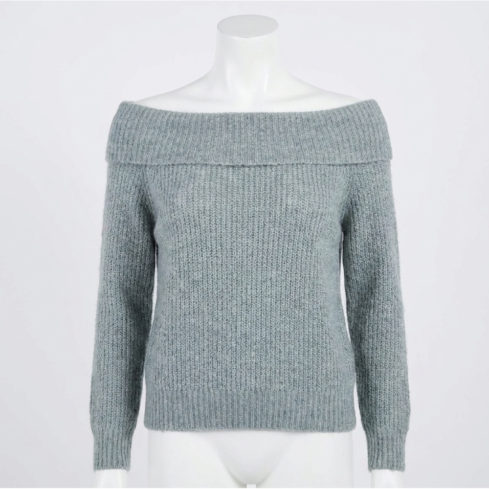 NEW BELLA DAHL off shoulder sweater in heather grey